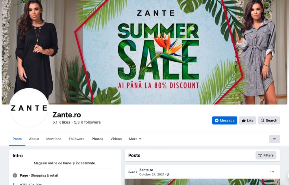 Pagina Zante.ro